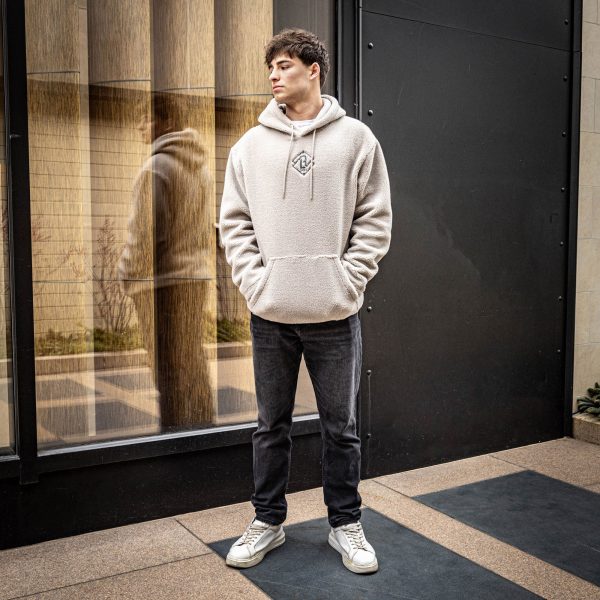 Diamond Sherpa Hoodie - Stone - Image 4