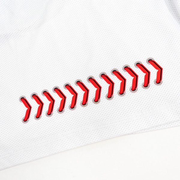 Baseball Seams Youth Shorts - White - Image 2