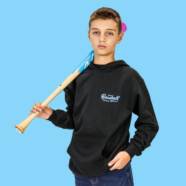 Established Youth Hoodie - Black/Light Blue - Image 3