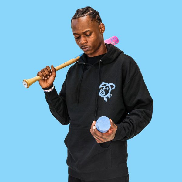 Vandal Hoodie - Black/Light Blue - Image 3