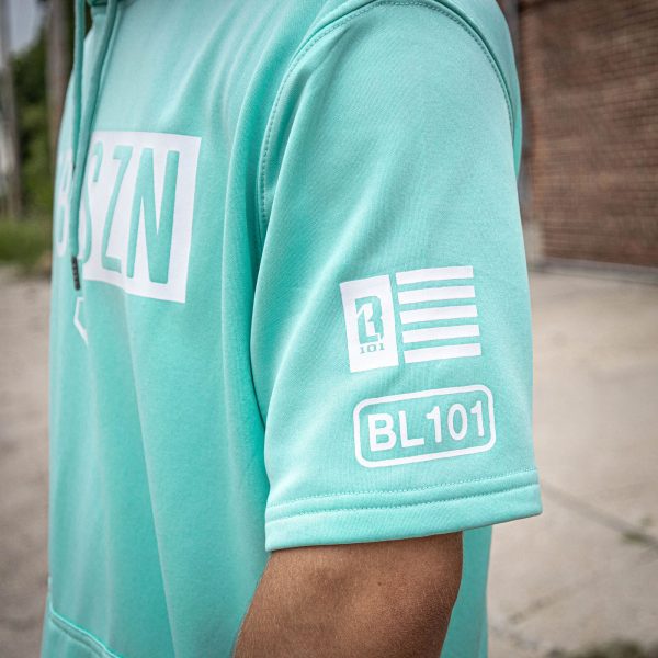 BSBL-SZN Short Sleeve Hoodie V2 Mint/White - Image 4