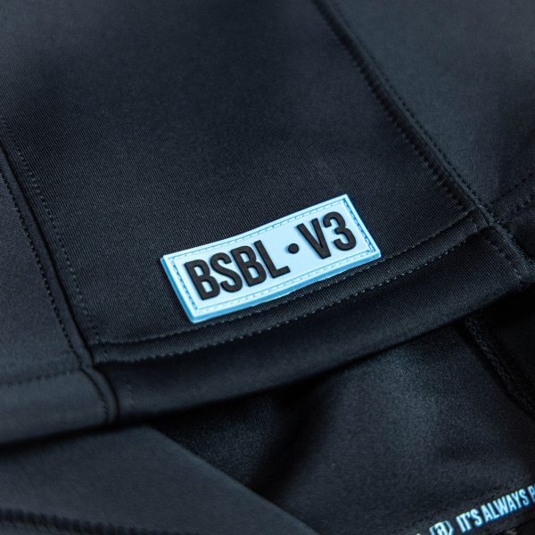 BSBL-SZN Short Sleeve Hoodie V3 Black/Light Blue - Image 6