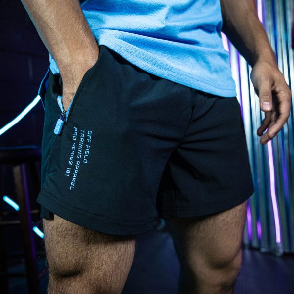 Pro Series Youth Shorts V2 - Black/Light Blue - Image 4