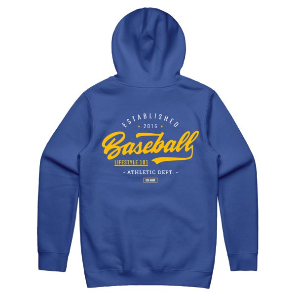 Established Youth Hoodie - Blue/Yellow/White - Image 2