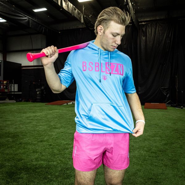 BSBL-SZN Short Sleeve Hoodie V2 Cotton Candy Blue - Image 3