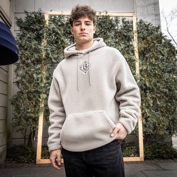 Diamond Sherpa Hoodie - Stone - Image 2