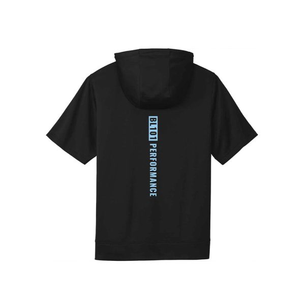 BSBL-SZN Short Sleeve Hoodie V2 Black/Light Blue - Image 2