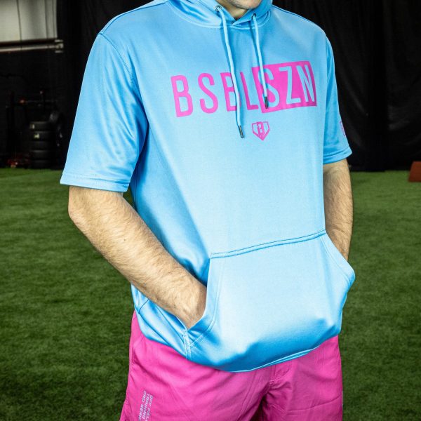 BSBL-SZN Youth Short Sleeve Hoodie V2 Cotton Candy Blue - Image 3