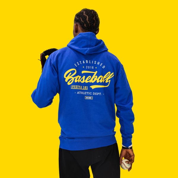 Established Hoodie - Blue/Yellow/White - Image 4