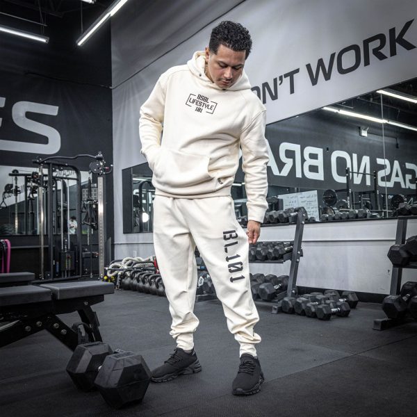 Diamond Relaxed Fit Joggers - Bone/Black - Image 2