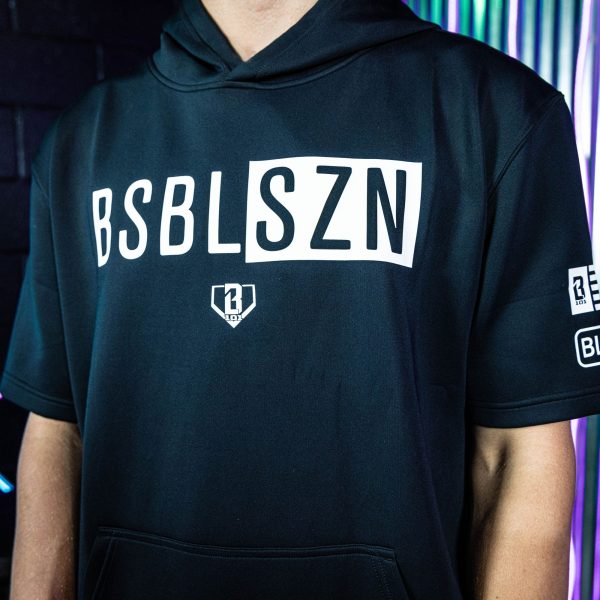 BSBL-SZN Youth Short Sleeve Hoodie V3 Black/White - Image 5