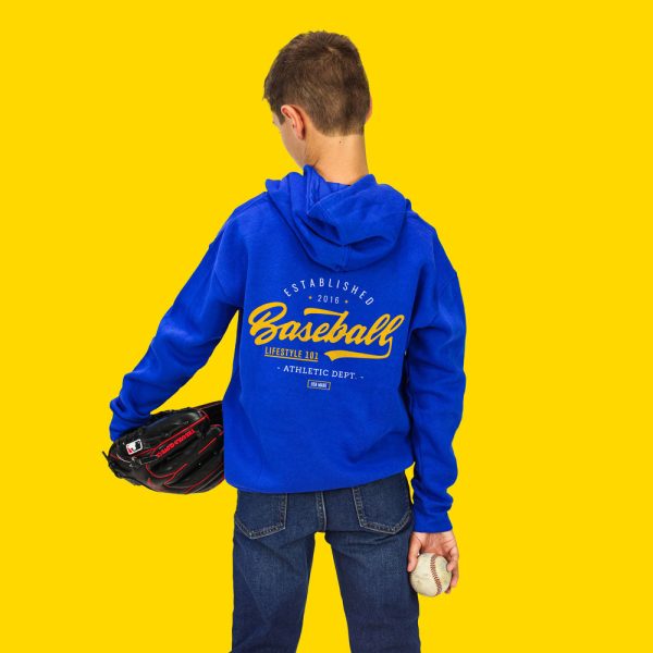 Established Youth Hoodie - Blue/Yellow/White - Image 4