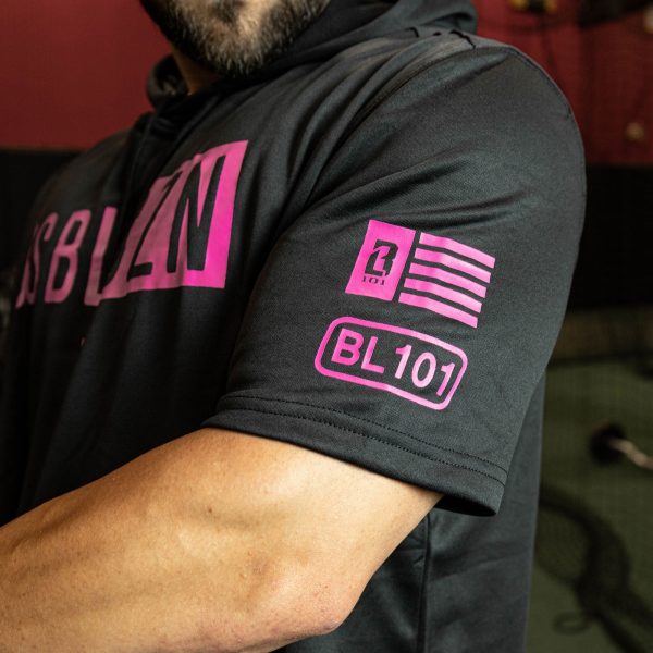 BSBL-SZN Short Sleeve Hoodie V2 Black/Pink - Image 4