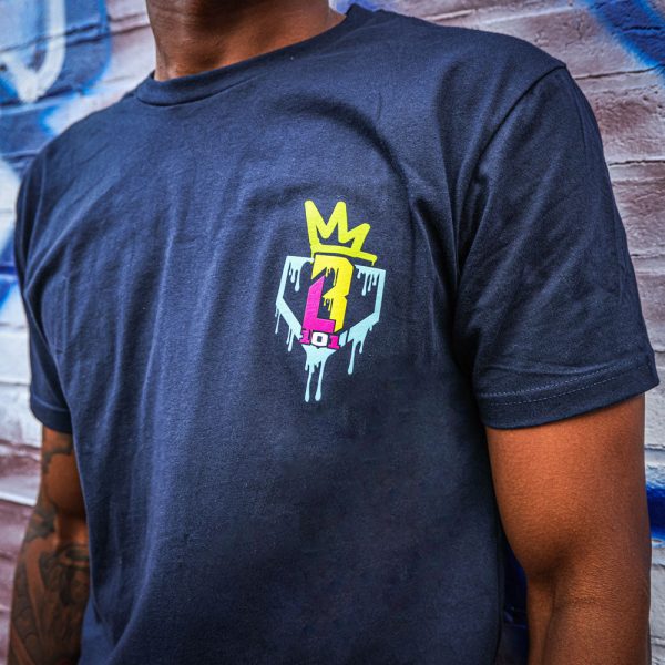 Graffiti Crown Youth Tee- Navy - Image 2