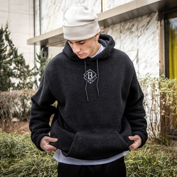 Diamond Sherpa Hoodie - Black - Image 2