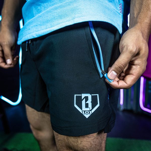 Pro Series Youth Shorts V2 - Black/Light Blue - Image 3
