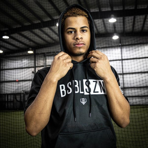 BSBL-SZN Short Sleeve Hoodie V2 Black/White - Image 5