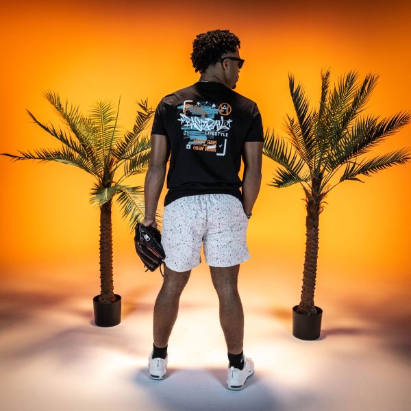Graffiti Tee - Aqua/Orange - Image 4