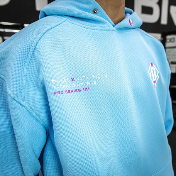 Off-Field Waffle Performance Youth Hoodie - Cotton Candy Blue - Image 3