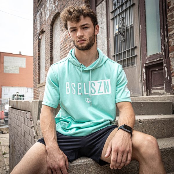 BSBL-SZN Short Sleeve Hoodie V2 Mint/White - Image 3