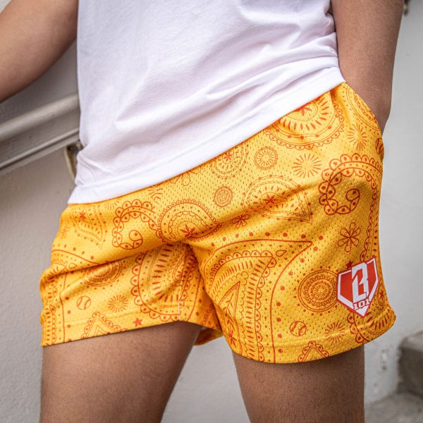 Paisley Youth Shorts - Orange - Image 2
