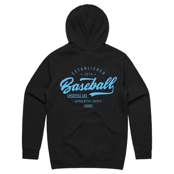 Established Youth Hoodie - Black/Light Blue - Image 2
