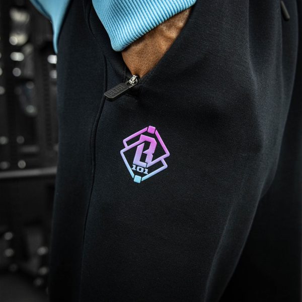 Diamond Relaxed Fit Youth Joggers - Black/Cotton Candy - Image 3