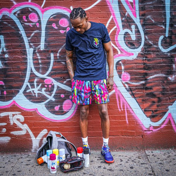 Graffiti Crown Tee - Navy - Image 2