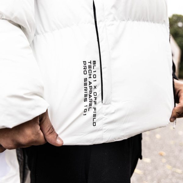 Gradient Full Zip Puffer Youth Jacket - Black/White - Image 4