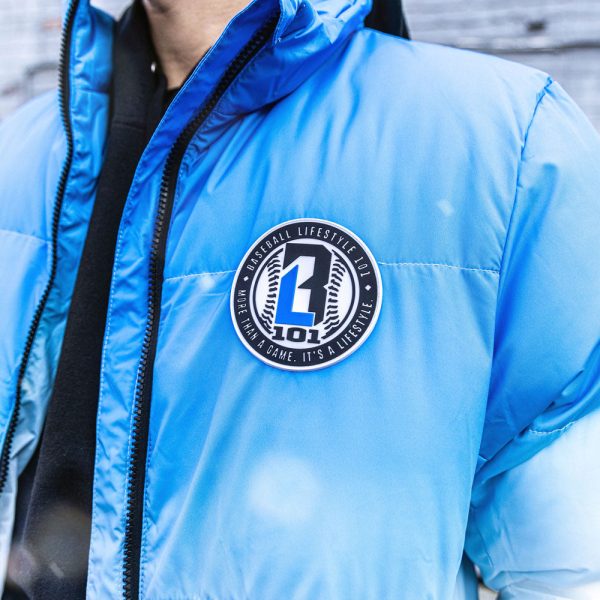 Gradient Full Zip Puffer Jacket - Blue/White - Image 3