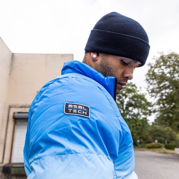 Gradient Full Zip Puffer Jacket - Blue/White - Image 5