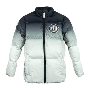 Gradient Full Zip Puffer Youth Jacket - Black/White
