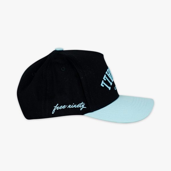 Upside Down Baseball Hat - Black/Light Blue - Image 2