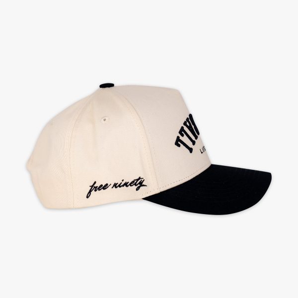 Upside Down Baseball Hat - Cream/Black - Image 2