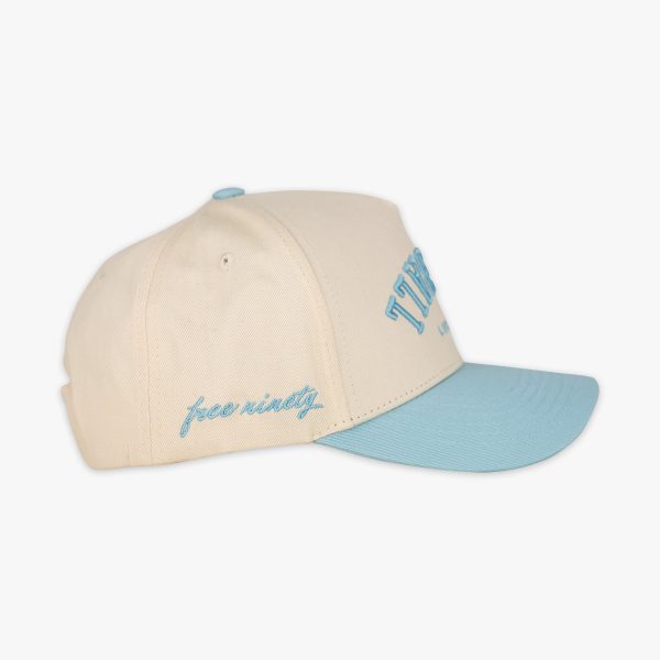 Upside Down Baseball Hat - Cream/Blue - Image 2