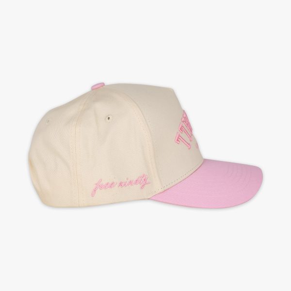 Upside Down Baseball Hat - Cream/Pink - Image 2