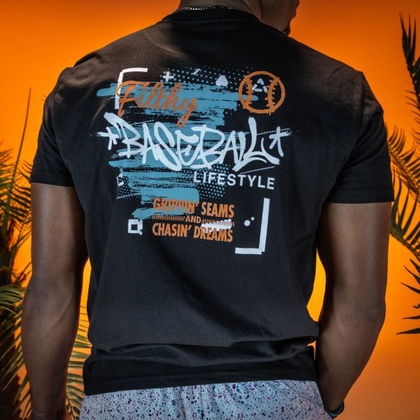 Graffiti Youth Tee - Aqua/Orange - Image 3