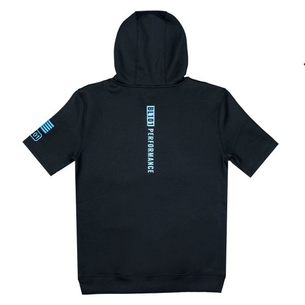 BSBL-SZN Short Sleeve Hoodie V3 Black/Light Blue - Image 2