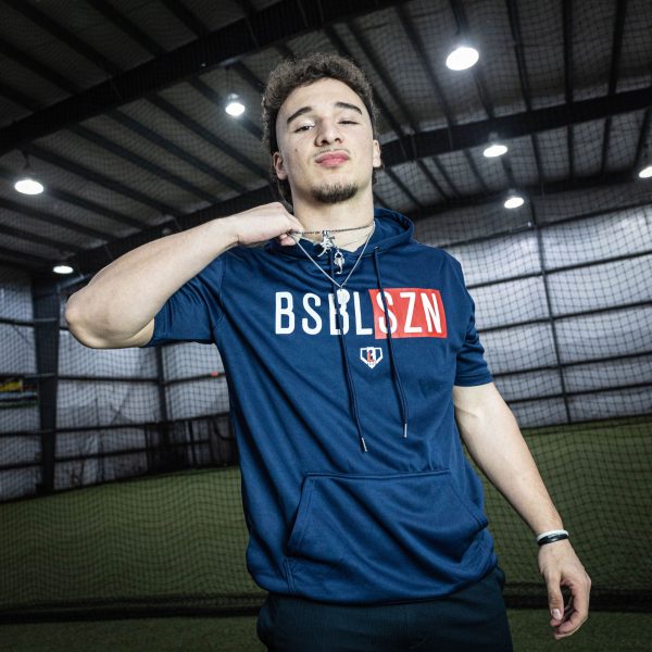 BSBL-SZN Short Sleeve Hoodie V2 Navy - Image 3