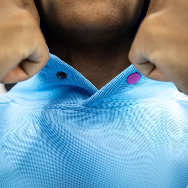 Off-Field Waffle Performance Youth Hoodie - Cotton Candy Blue - Image 4