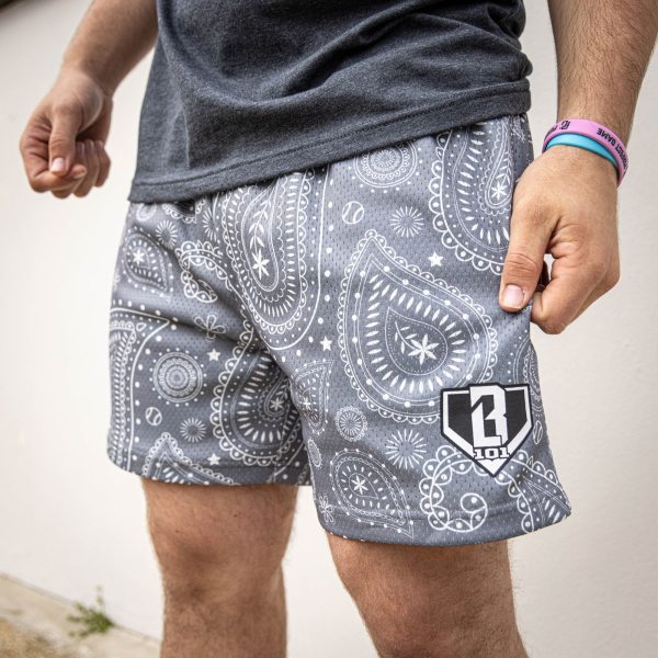 Paisley Youth Shorts - Gray - Image 2