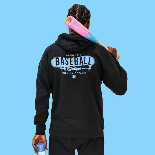 Vandal Hoodie - Black/Light Blue - Image 4