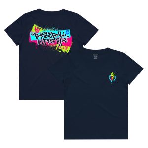 Graffiti Crown Youth Tee- Navy