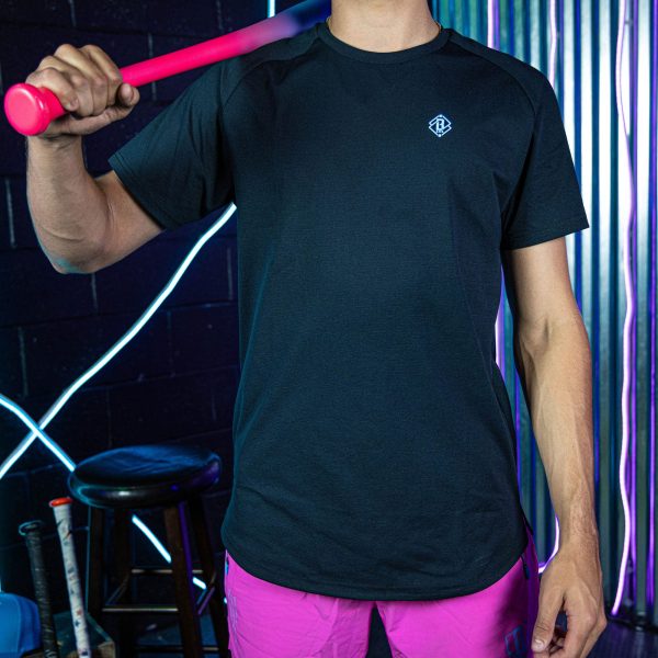 Diamond Tech Youth Tee - Black/Light Blue - Image 3