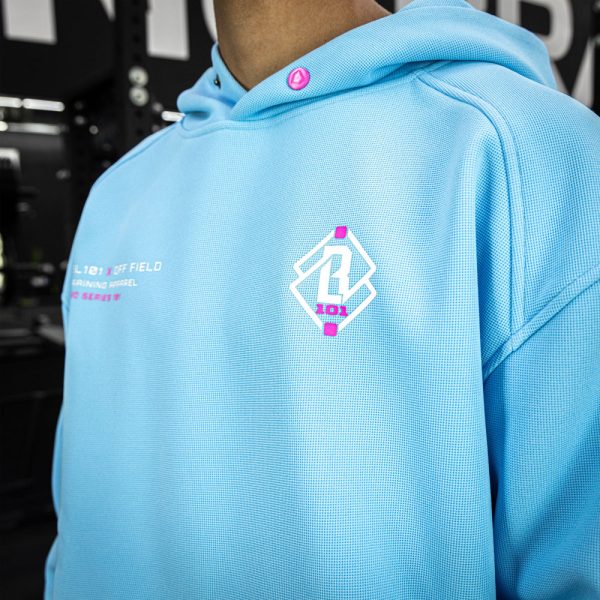 Off-Field Waffle Performance Youth Hoodie - Cotton Candy Blue - Image 2