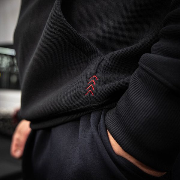 Off-Field Waffle Performance Youth Hoodie - Black - Image 6
