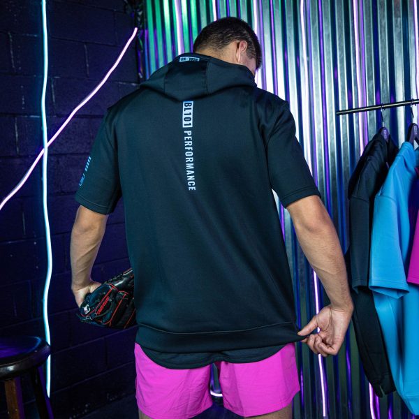 BSBL-SZN Short Sleeve Hoodie V3 Black/Light Blue - Image 7