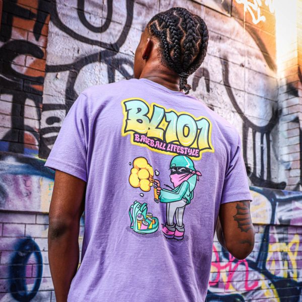 Graffiti Tag Man Tee - Lavender - Image 4