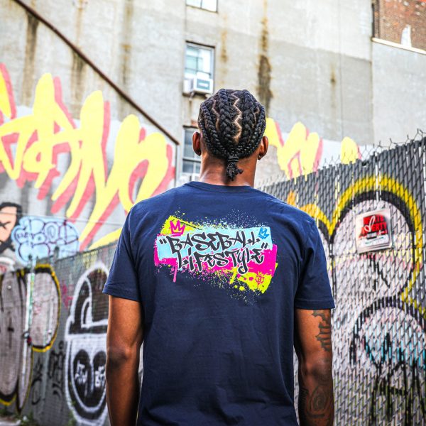 Graffiti Crown Tee - Navy - Image 4
