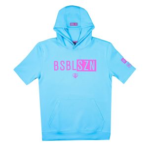 BSBL-SZN Youth Short Sleeve Hoodie V3 Cotton Candy Blue